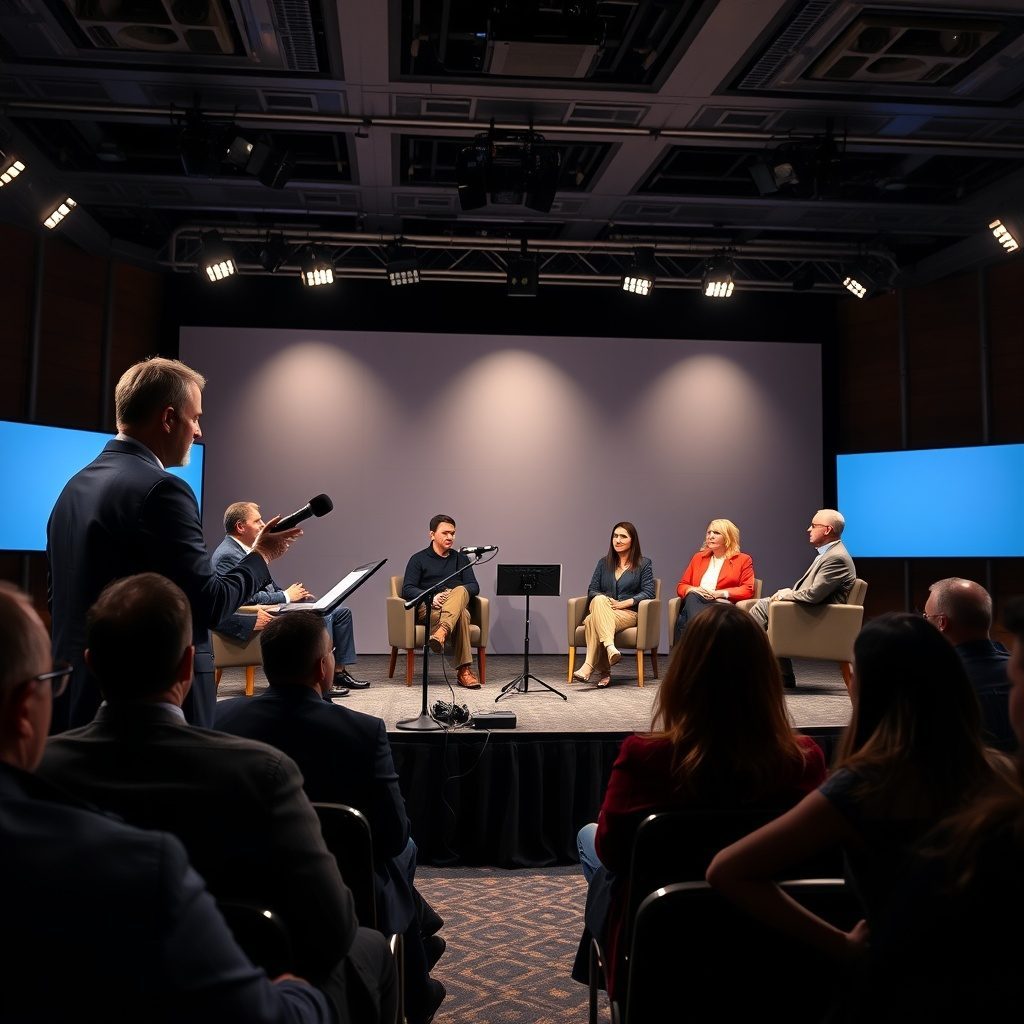 インタビューの準備をする様子